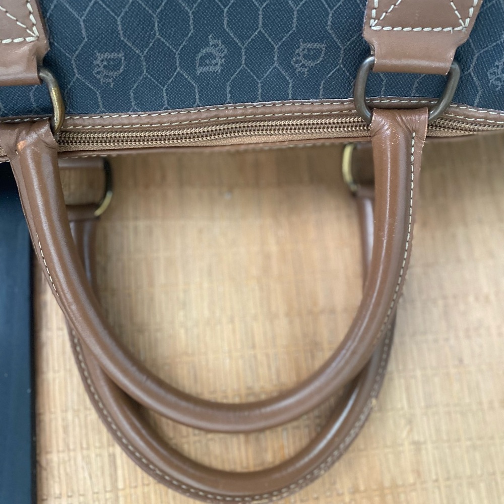 Christian Dior Vintage Honeycomb Weekender Brown Leather Travel Bag - Picture 6 of 17
